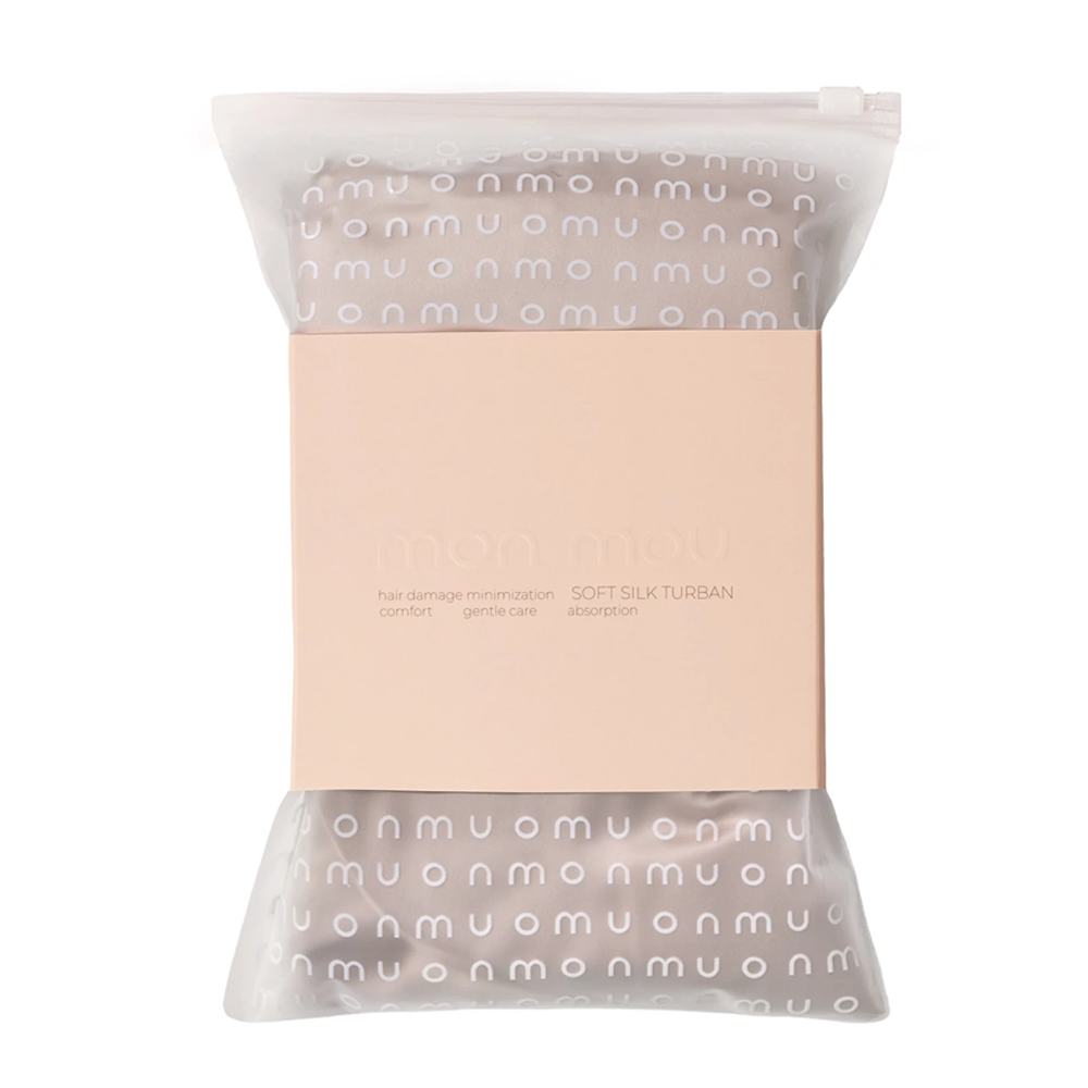 MON MOU Soft Silk Turban Beige - Двосторонній рушник-тюрбан для делікатного сушіння волосся (бежевий) - фото №1 MON MOU Soft Silk Turban Beige - Двосторонній рушник-тюрбан для делікатного сушіння волосся (бежевий) - фото №1